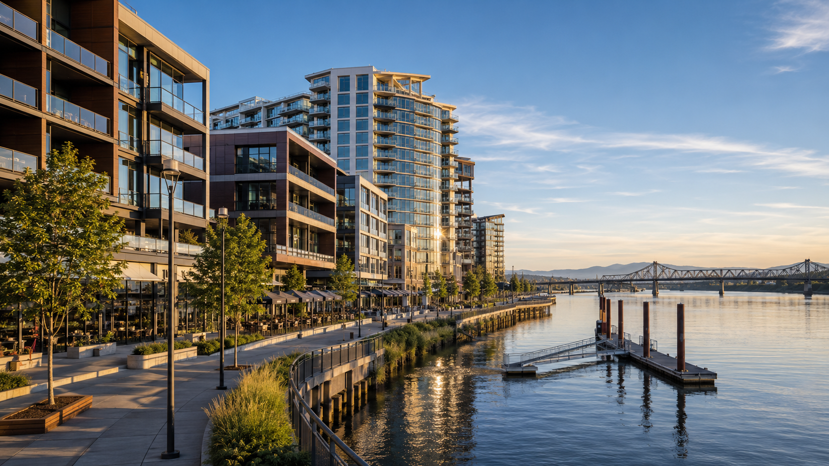 Vancouver Waterfront luxury residences along the Columbia River