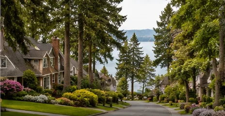 Wooded executive-home neighborhood in Felida and Lake Shore