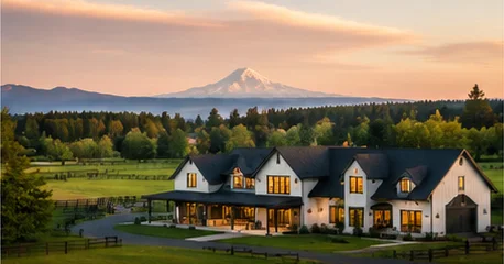 Ridgefield acreage estate in an open-land setting