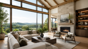 Luxury home living room in a Pacific Northwest residence