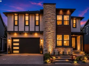 Twilight exterior of 4033 NW 60th Circle, Camas