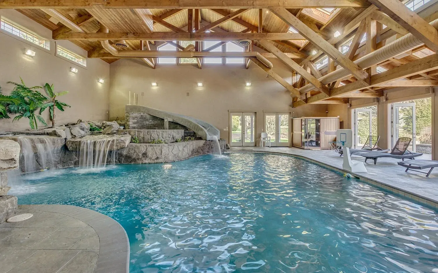 Westminster Walk Estate indoor pool with waterfall, Vancouver WA